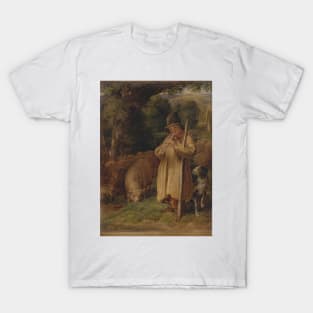 Shepherd Boy Playing a Flute by John Linnell T-Shirt